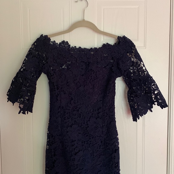ASOS Navy Lace Dress - Picture 4 of 6